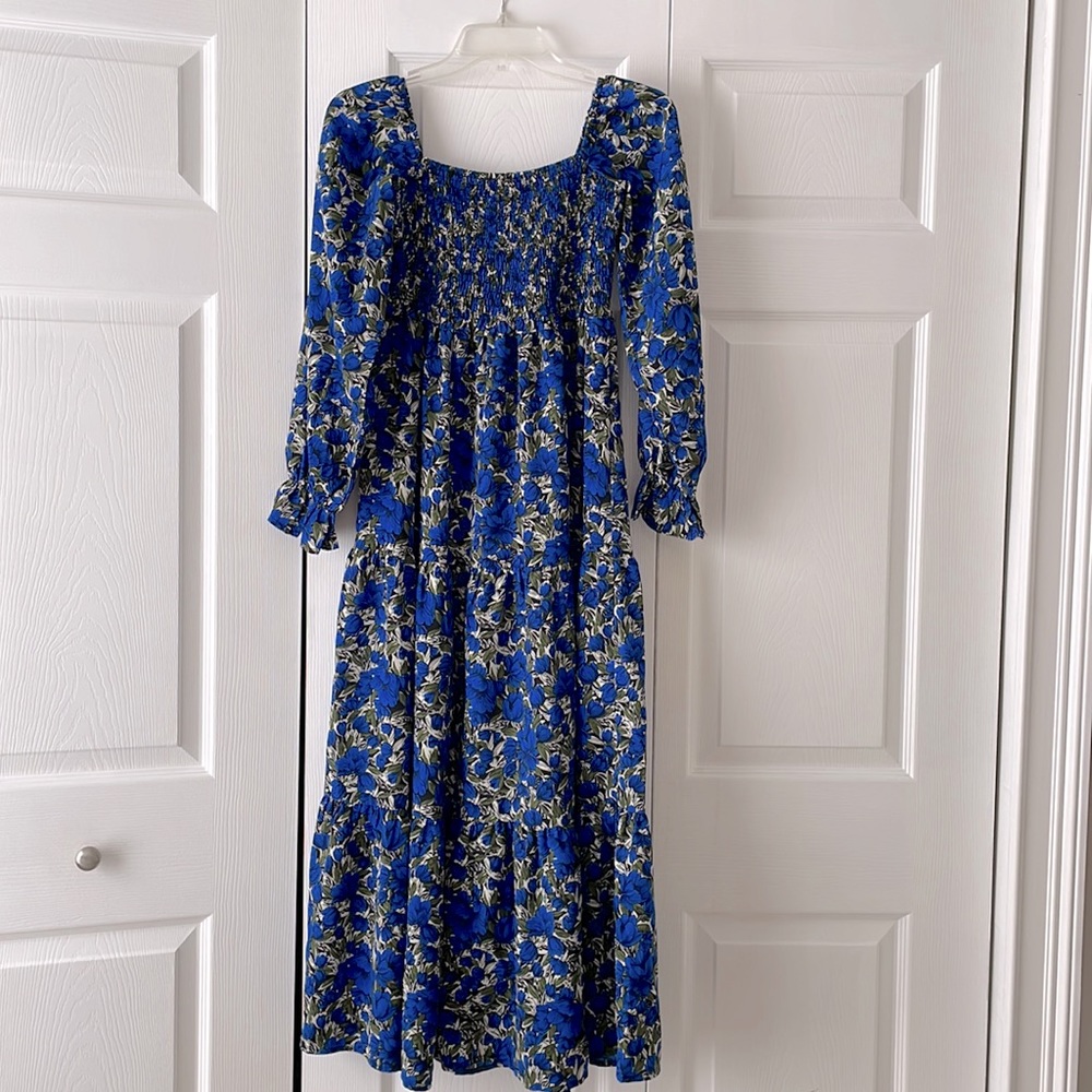Blue and green floral maxi dress. New with tags.